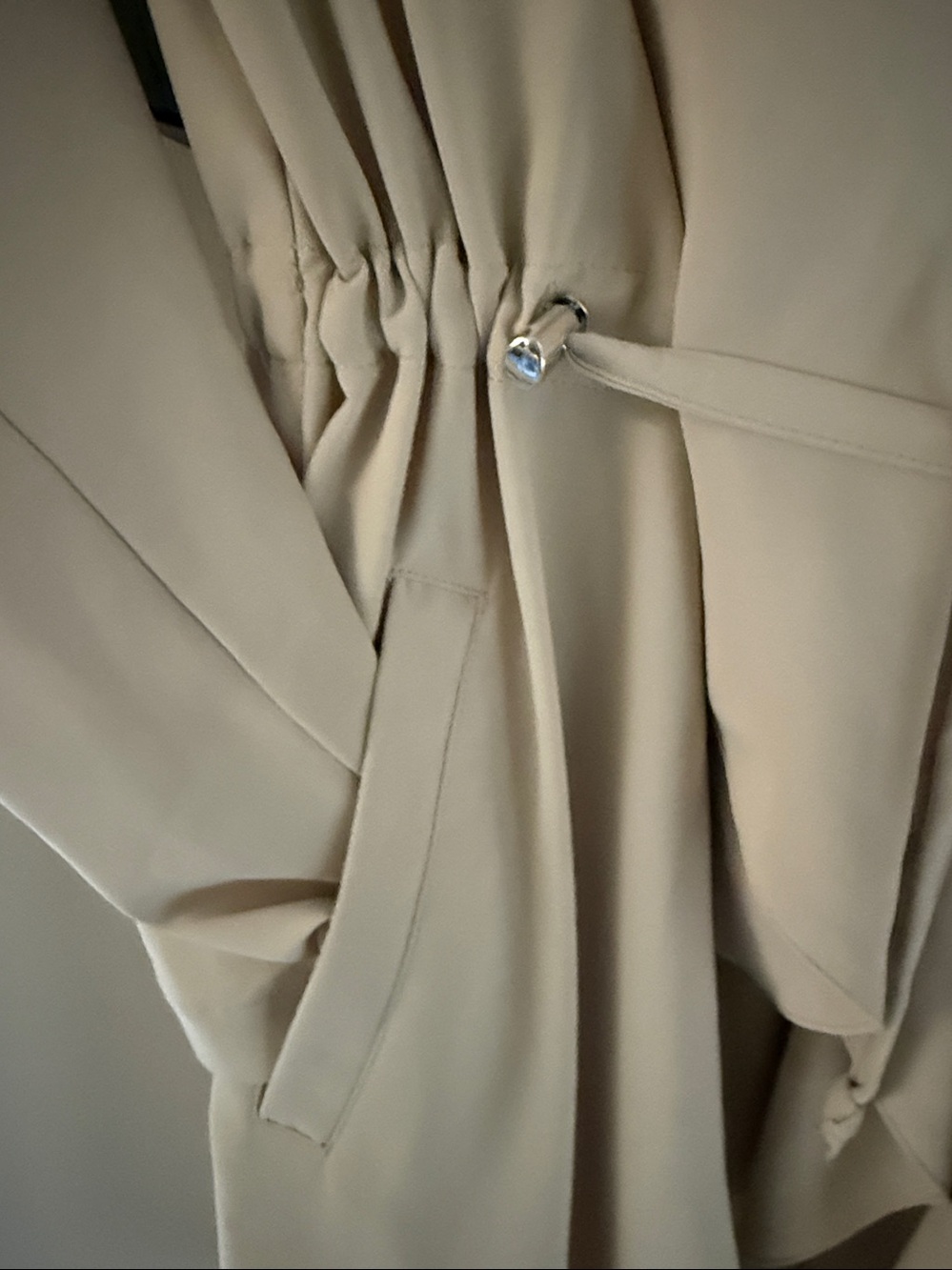 Apt 9 Gorgeous Cream Open Front Cardigan/Jacket with drawstring ties NWT Size M - Picture 7 of 9